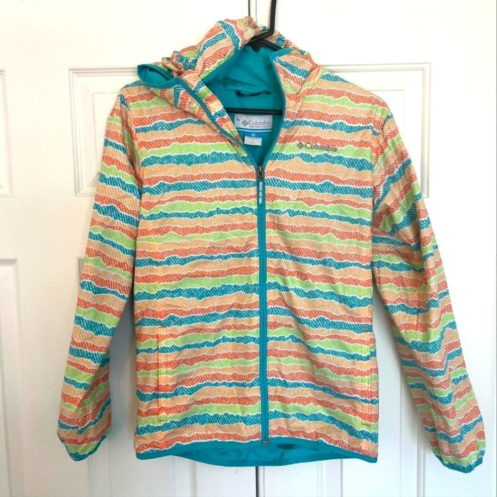 Colorful Columbia Jacket Windbreaker‎ Youth Large 100% Polyester
